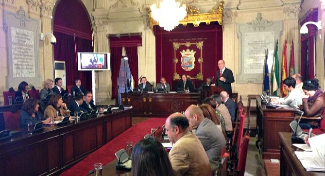 Pleno del Debate del Estado de la Ciudad durante la intervención del alcalde de Málaga, Francisco de la Torre