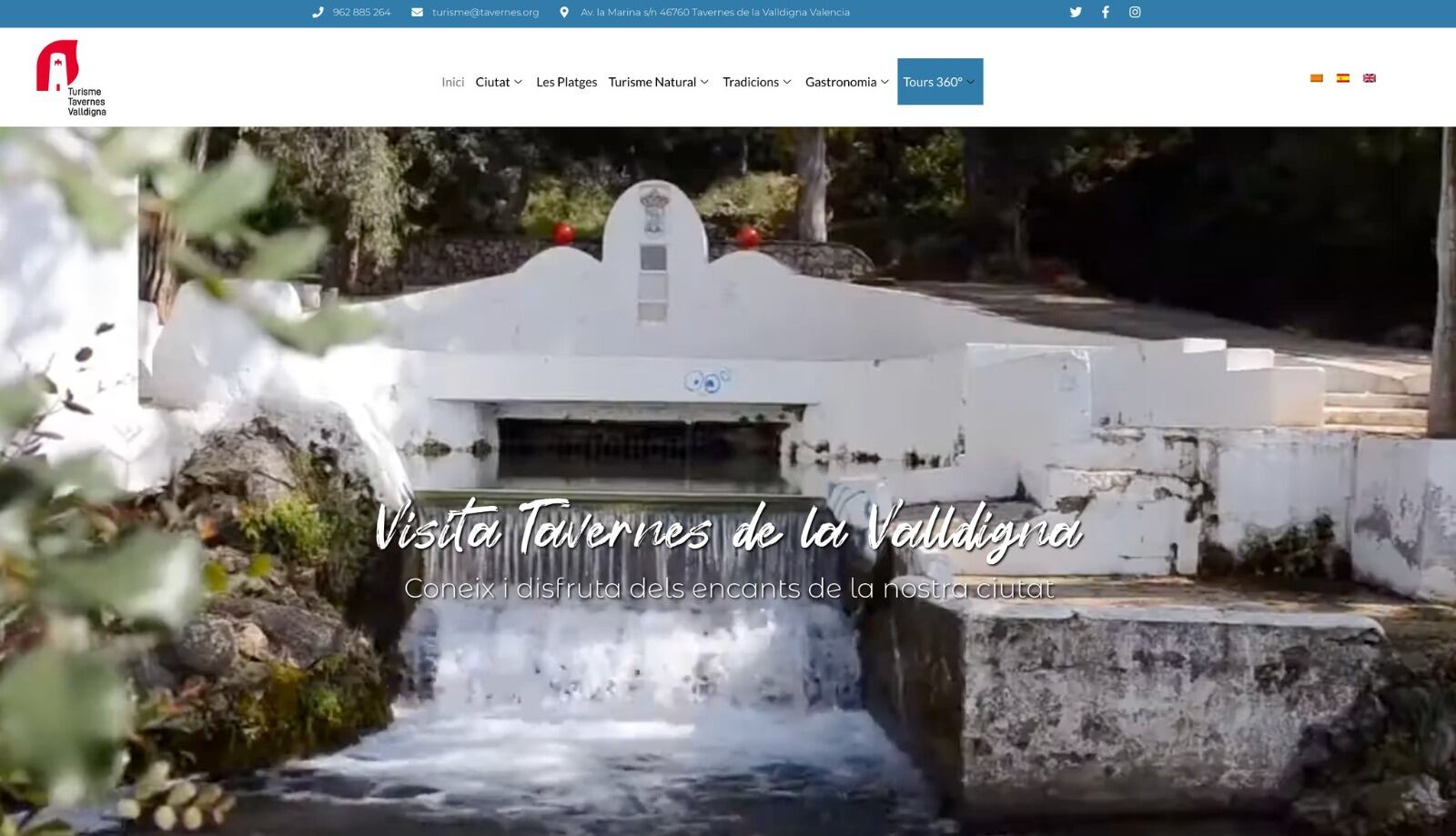 Imagen de la nueva web de la web de Turismo de Tavernes de la Valldigna.