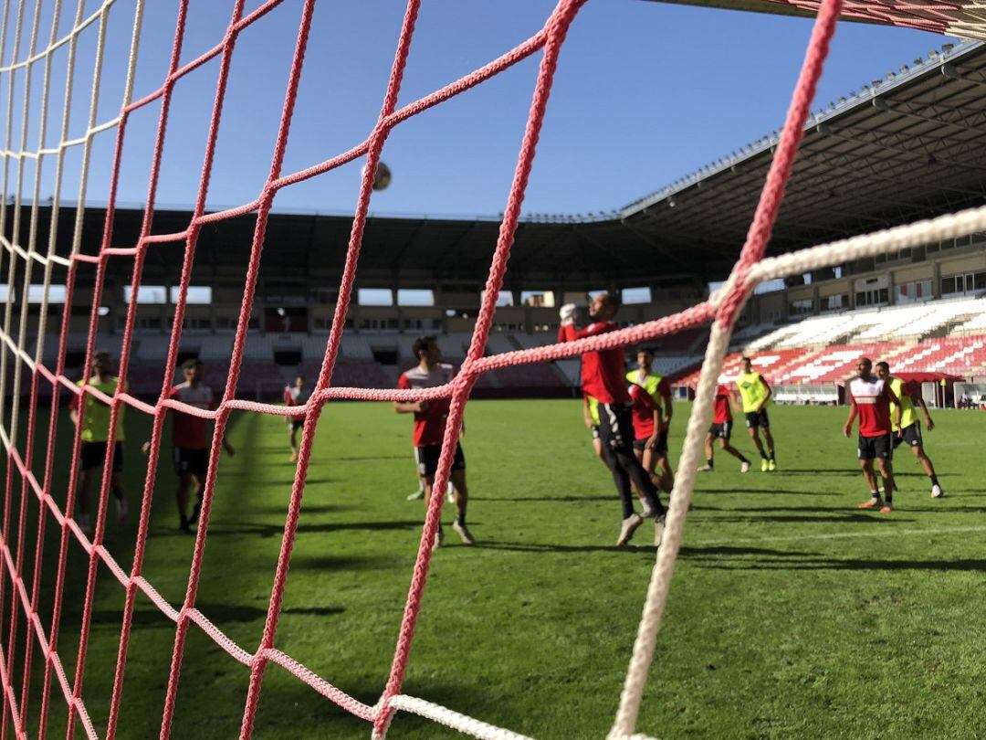 El Logroñés en un entrenamiento anterior en Las Gaunas. 