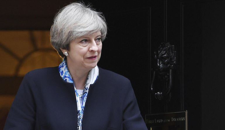 La primera ministra británica, Theresa May, en el número 10 de Downing Street en Londres, Reino Unido