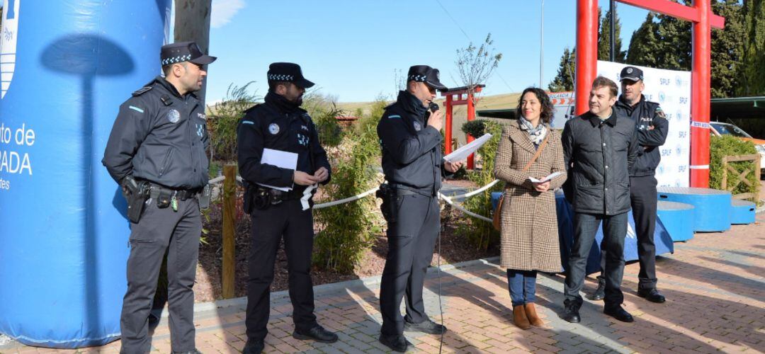 Varios agentes durante un acto deportivo el pasado fin de semana