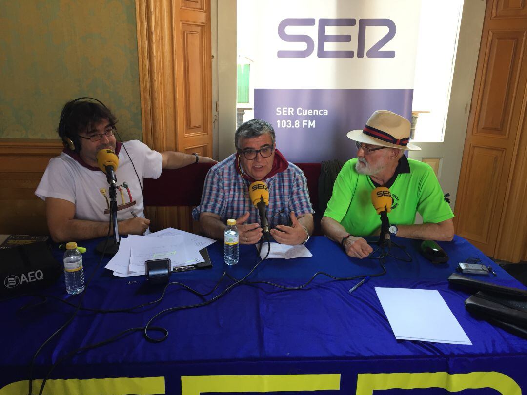 Antonio de Conca con Paco Auñon y José Vicente Ávila en 2017 en un programa especial de las fiestas de San Mateo