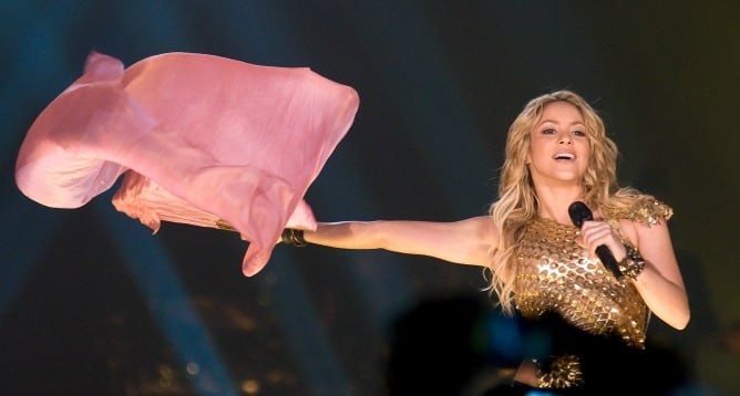 La cantante Shakira en un concierto en Barcelona.