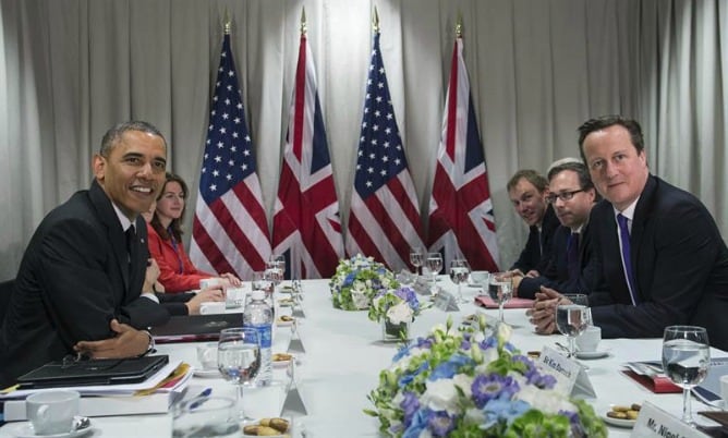 Barack Obama y David Cameron, durante la cumbre del G7 en Londres