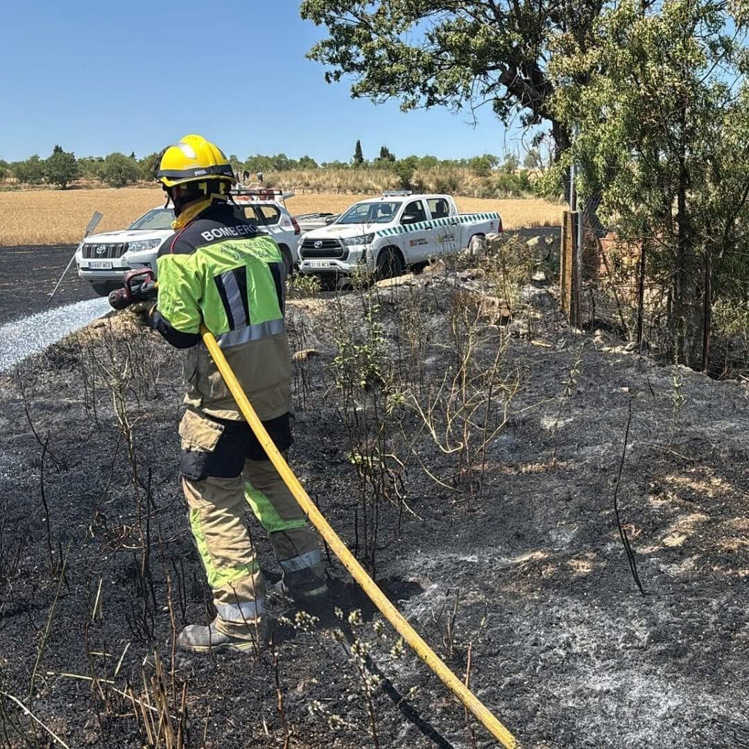 Actuación de los bomberos en el camino de Loreto
