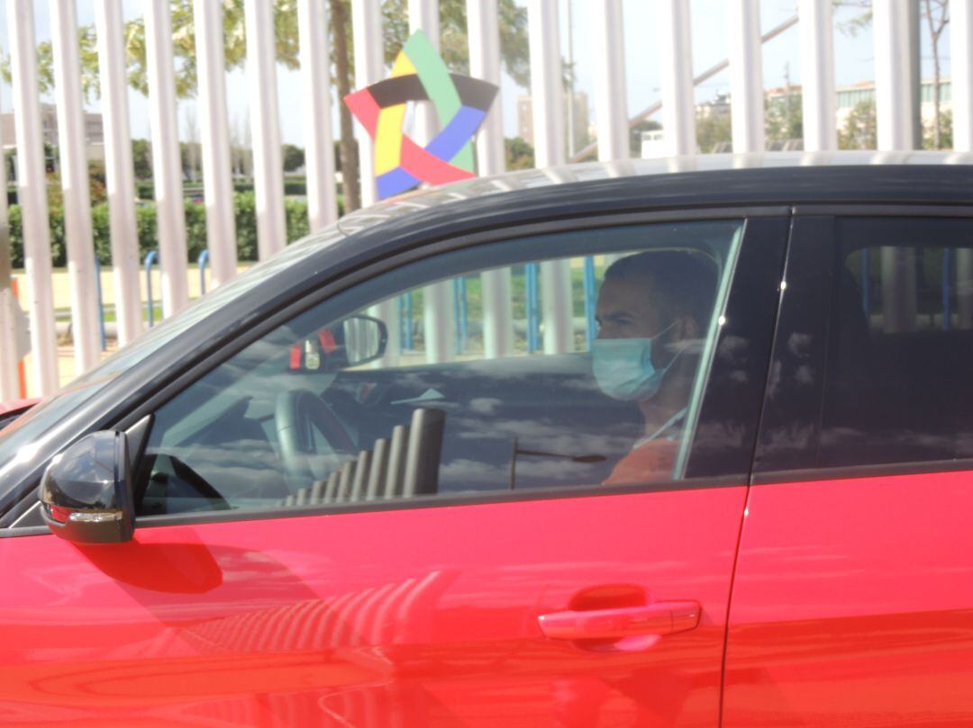 Lazo llegando este miércoles al Estadio para hacerse los test de la Liga.