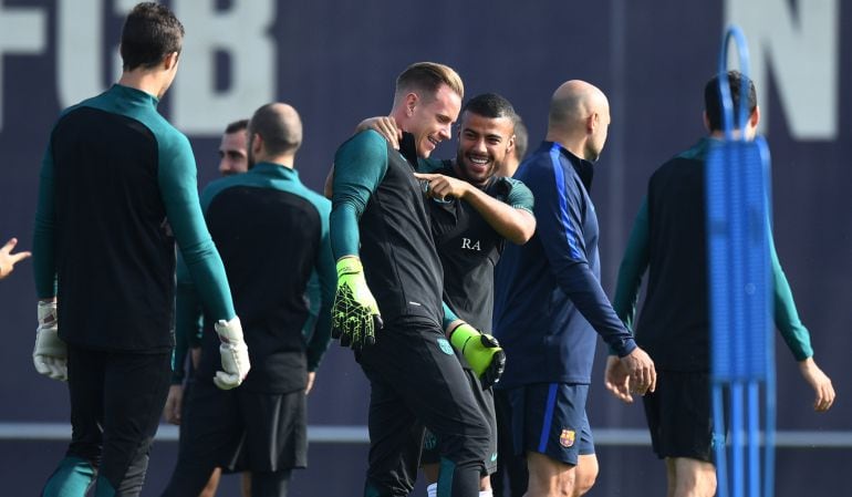 Rafinha, durante el entrenamiento azulgrana