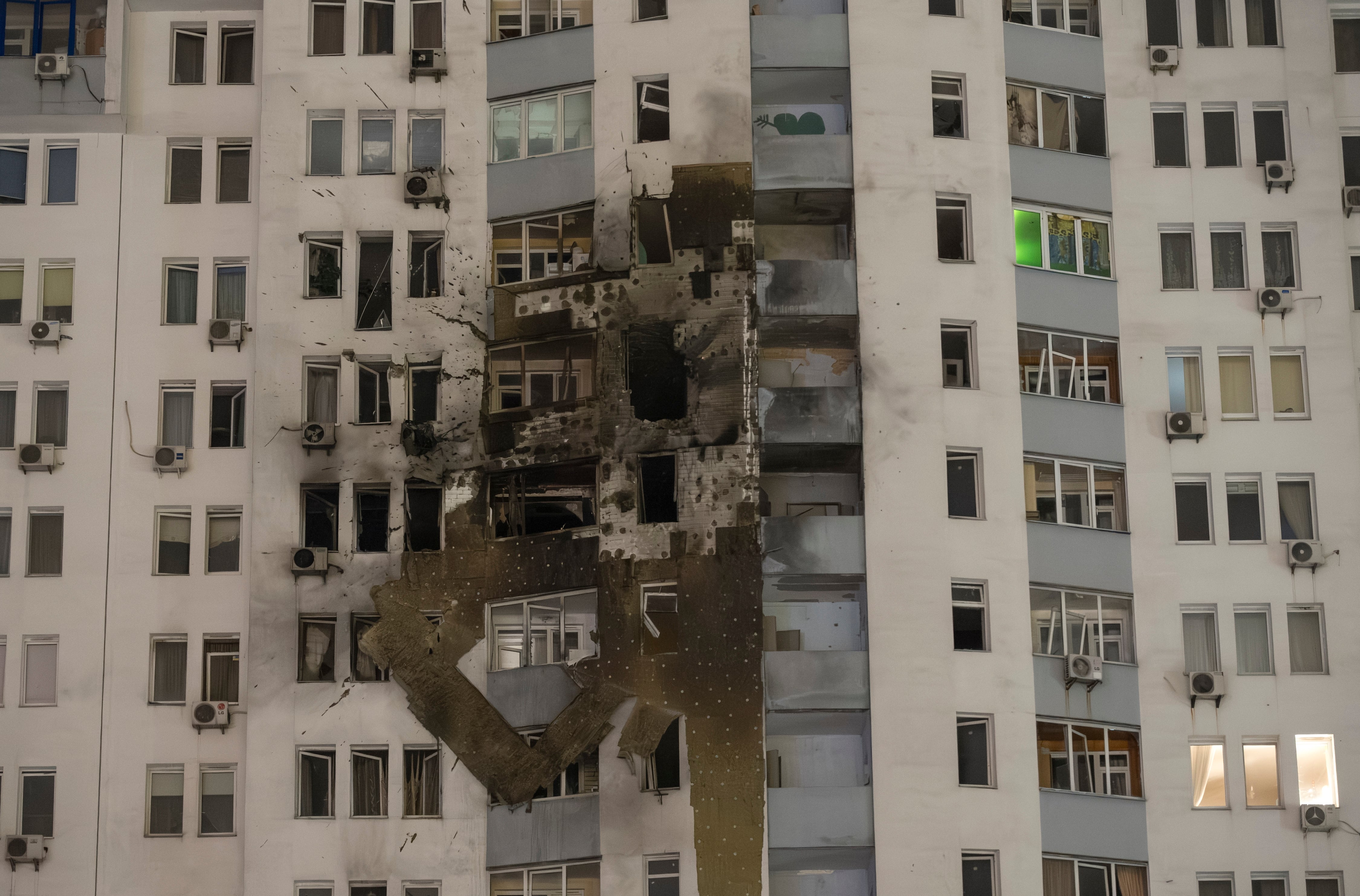 Un ataque ruso sobre un edificio de Kiev (Ucrania) el pasado 9 de enero