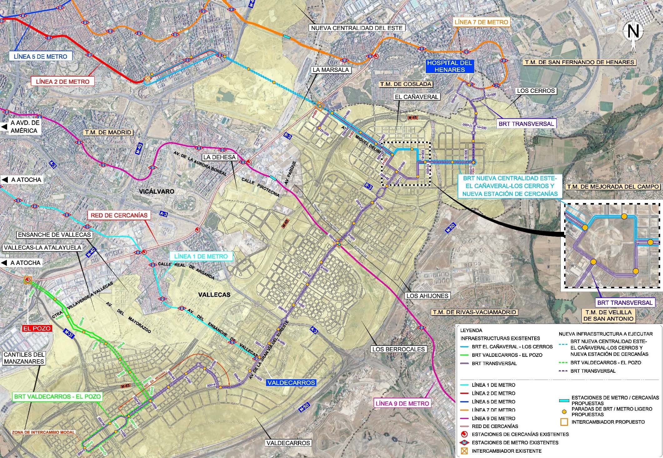 Estudio de concepción del sistema de transporte público del ámbito sureste del municipio de Madrid