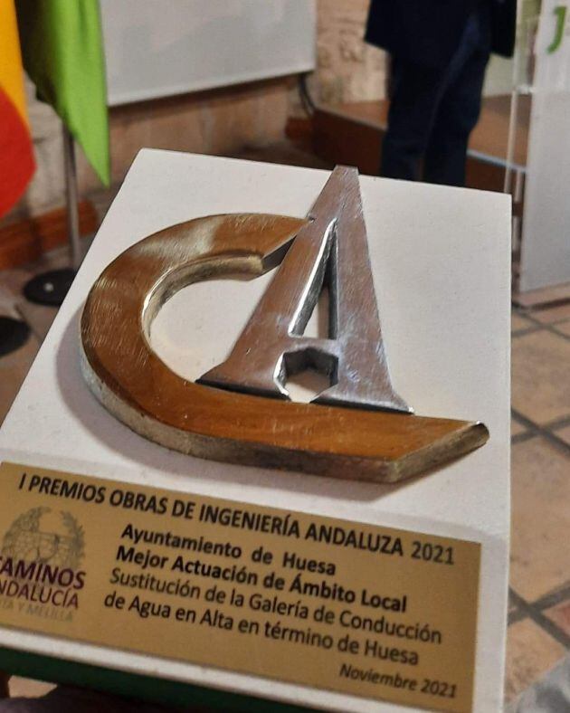 El premio ya está en el Ayuntamiento de Huesa como prueba de una obra ejemplar