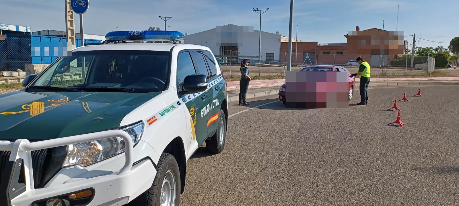 Imagen del control realizado por la Guardia Civil