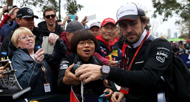 Fernando Alonso, feliz tras la sesión de clasificación