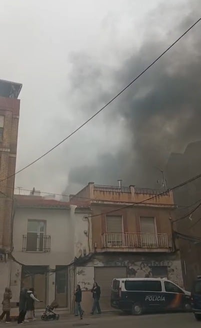 Incendio en el barrio lorquino de San Cristóbal