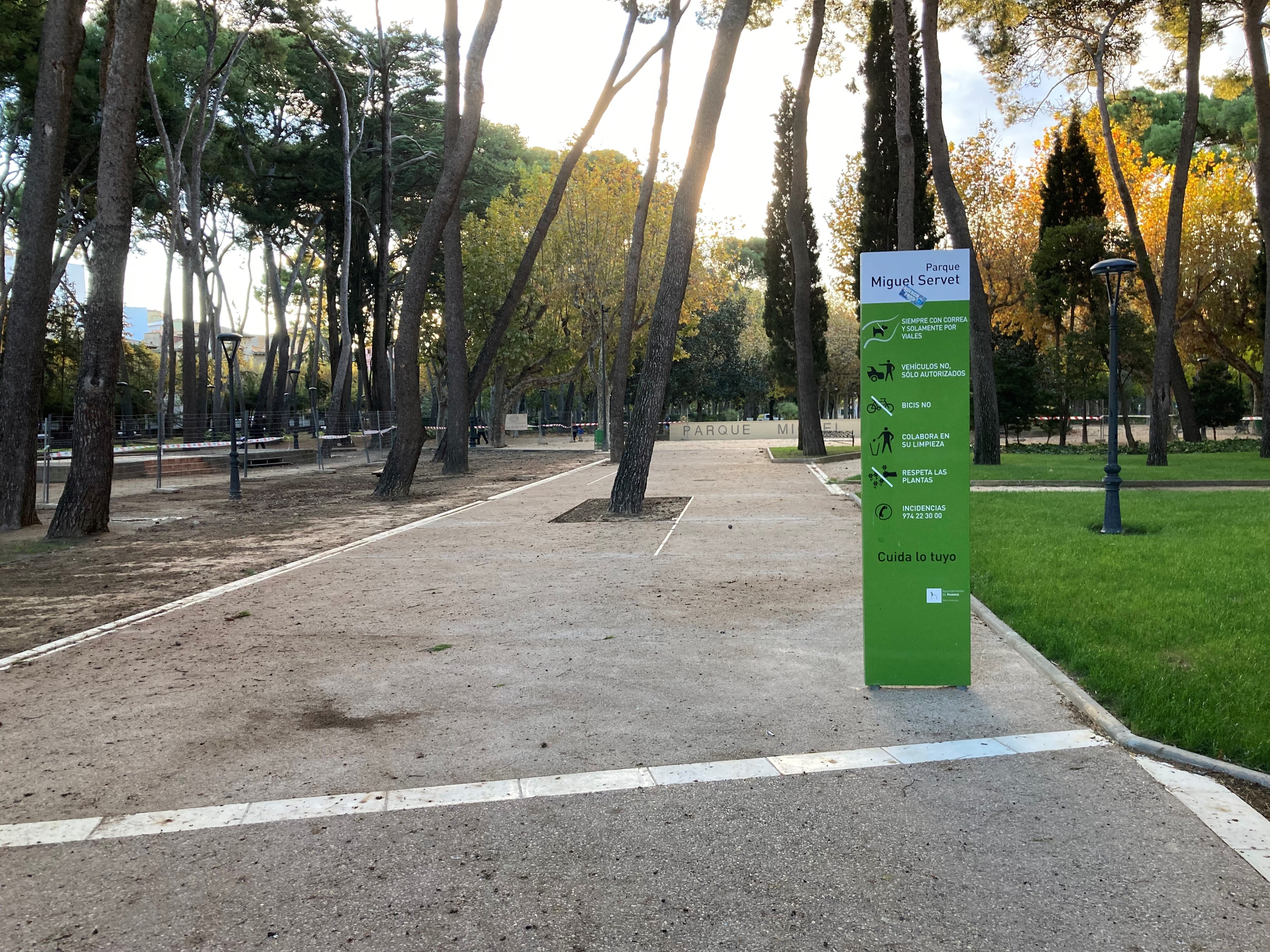 El parque Miguel Servet está cerrado hasta el lunes