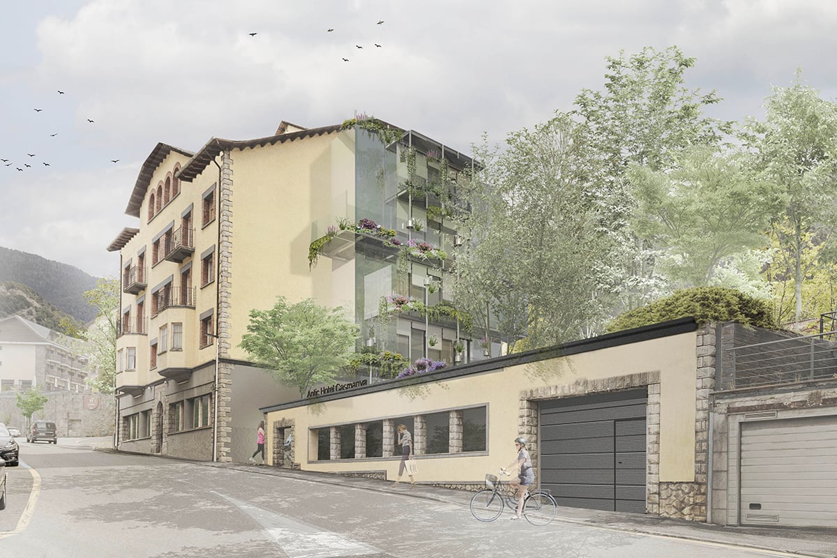 Render de la rehabilitació de l’antic Hotel Casamanya.