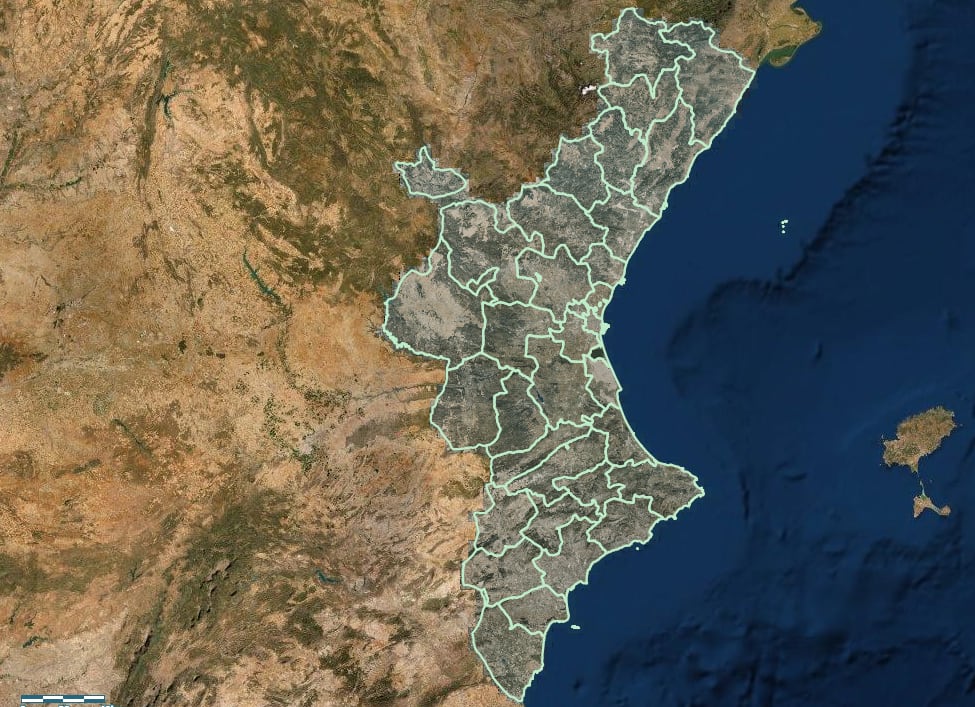 Mapa de comarcas de la Comunitat Valenciana