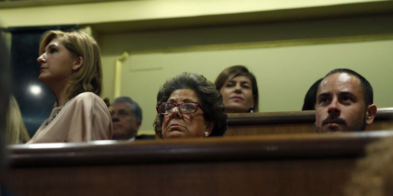 La senadora Rita Barberá en la tribuna de invitados del Congreso de los Diputados