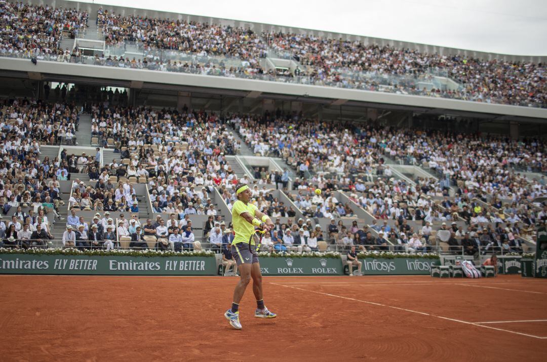 Nadal, en la final ante Thiem en Roland Garros 2019. 