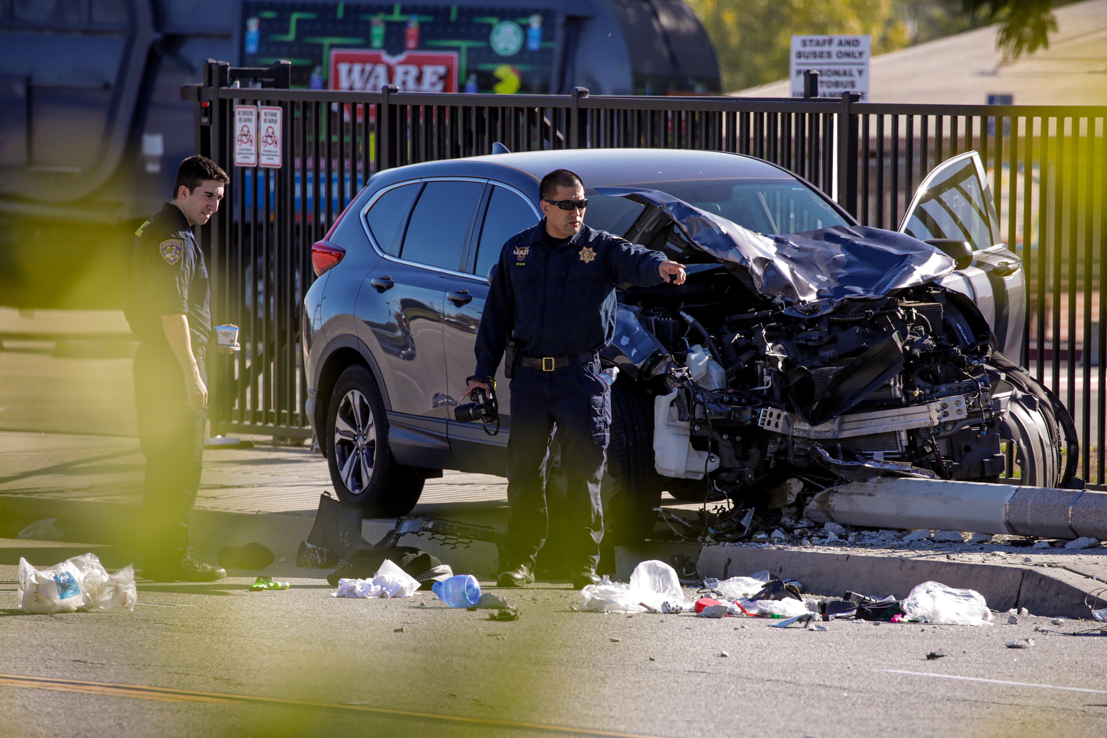 Imagen del coche accidentado en Los Angeles (EEUU)