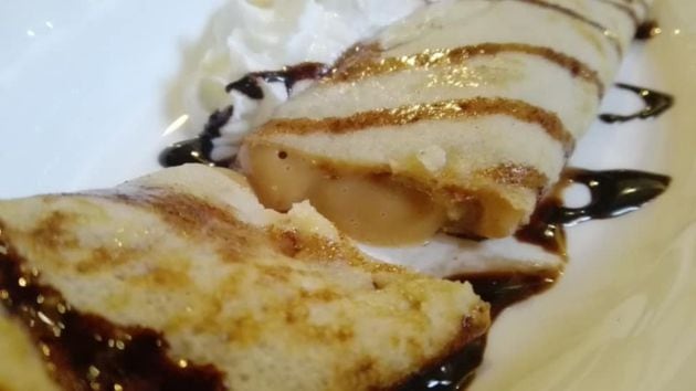 Panqueque con dulce de leche