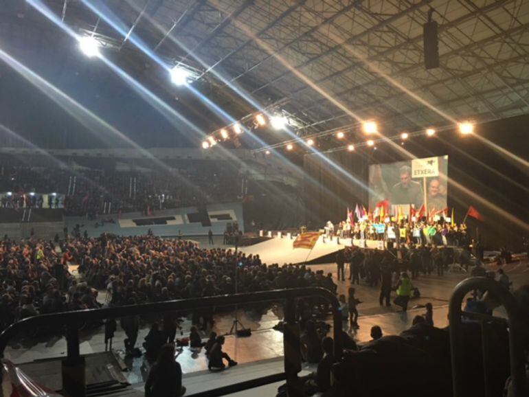 Acto en San Sebastián para dar la bienvenida a Arnaldo Otegi