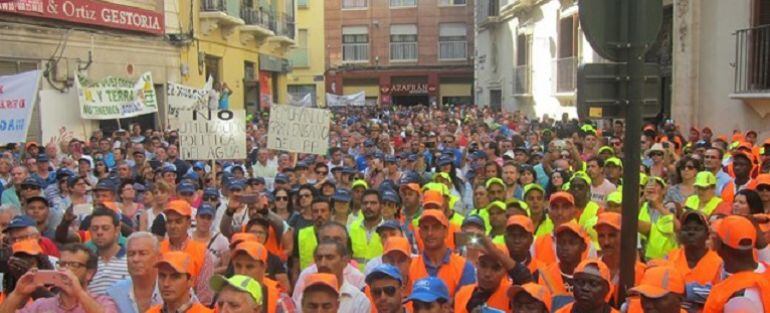 Última manifestación de los agricultores por las calles de Murcia, a finales de septiembre pasado.