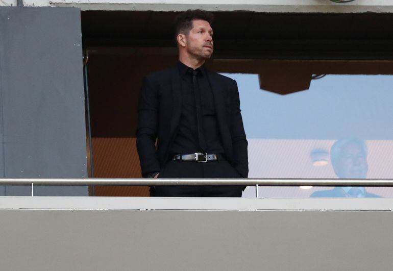 Simeone durante la vuelta de semifinal contra el Arsenal en el Wanda Metropolitano. 