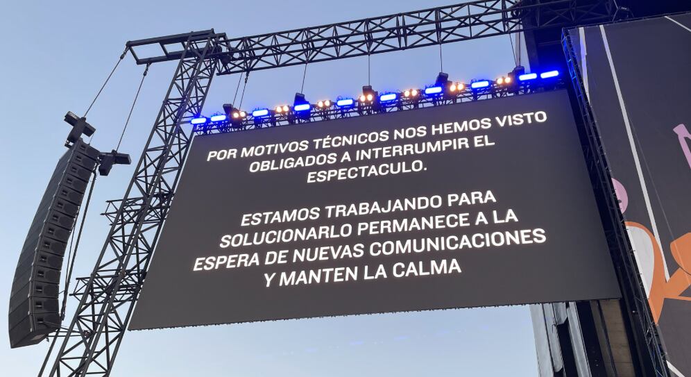 Una pantalla indica problemas técnicos en el Mad Cool / Redes sociales