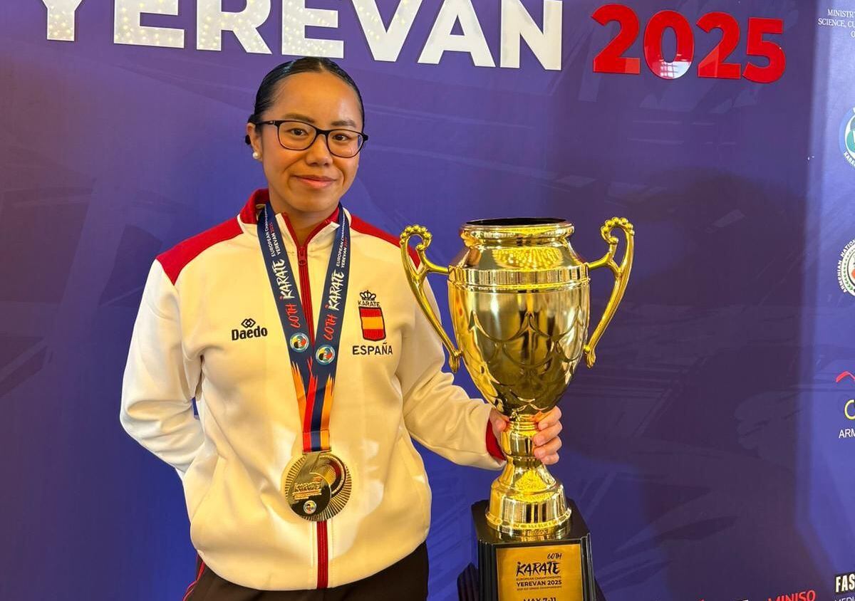 Irene Yao campeona de Europa de kárate en Armenia, 2025.