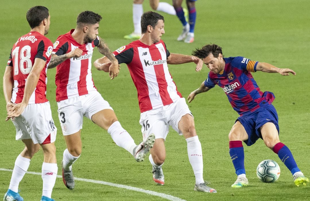 Leo Messi, en el partido entre el Barcelona y el Athletic.