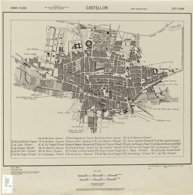 Plano de Castellón del año 1943