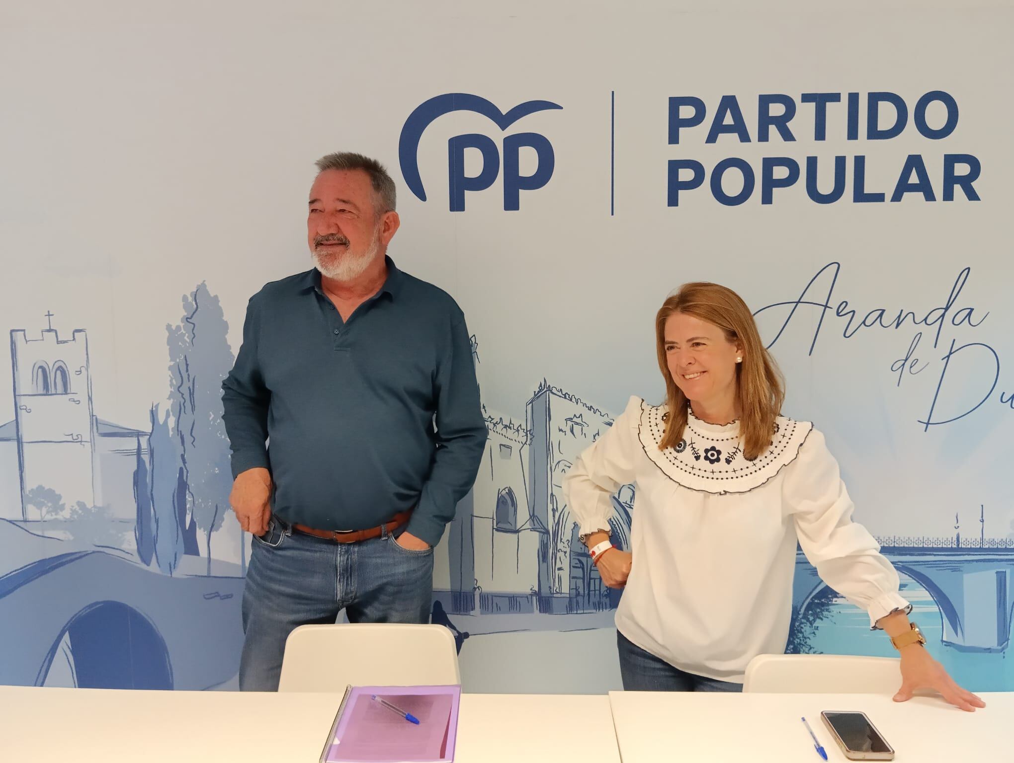 José María Jimeno Pardo y Cristina Valderas Jiménez, ediles del grupo popular arandino