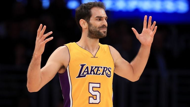 José Manuel Calderón, durante un partido de los Lakers