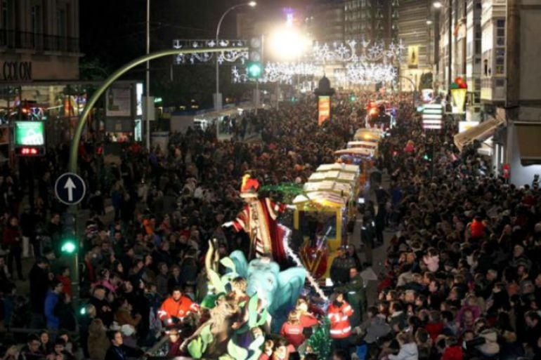 Sus Magestades los reyes magos de Oriente en la Cabalgata de A Coruña