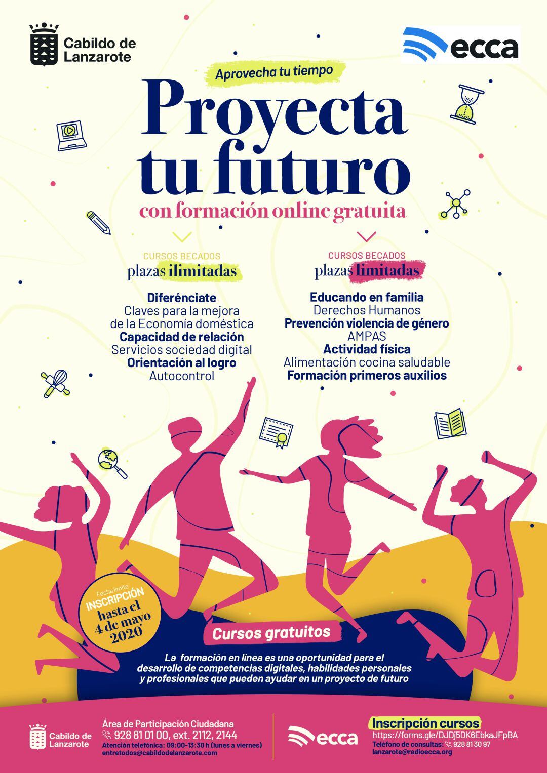 Cartel de los cursos.