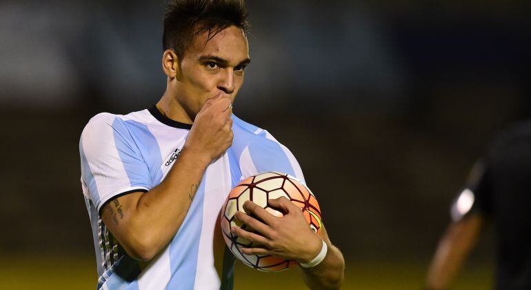 Lautaro Martínez, con la selección argentina sub-20.