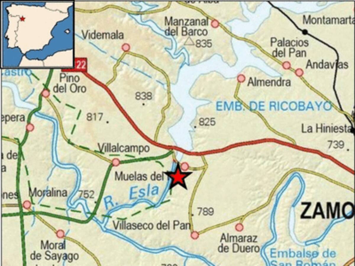Registrado un terremoto en Muelas del Pan en la madrugada del lunes al martes