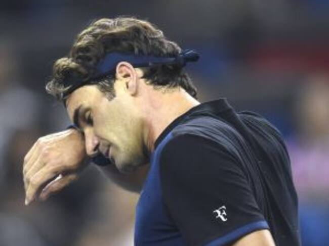 Roger Federer, durante el partido ante Albert Ramos.