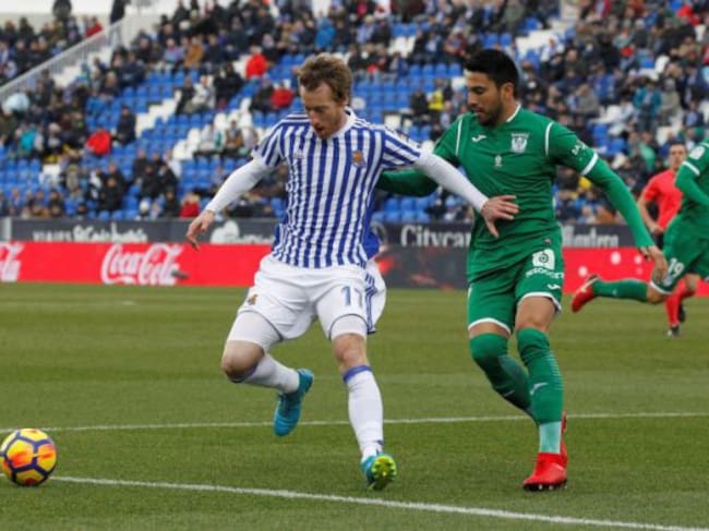 Zurutuza en una acción del partido, el pasado domingo en Butarque