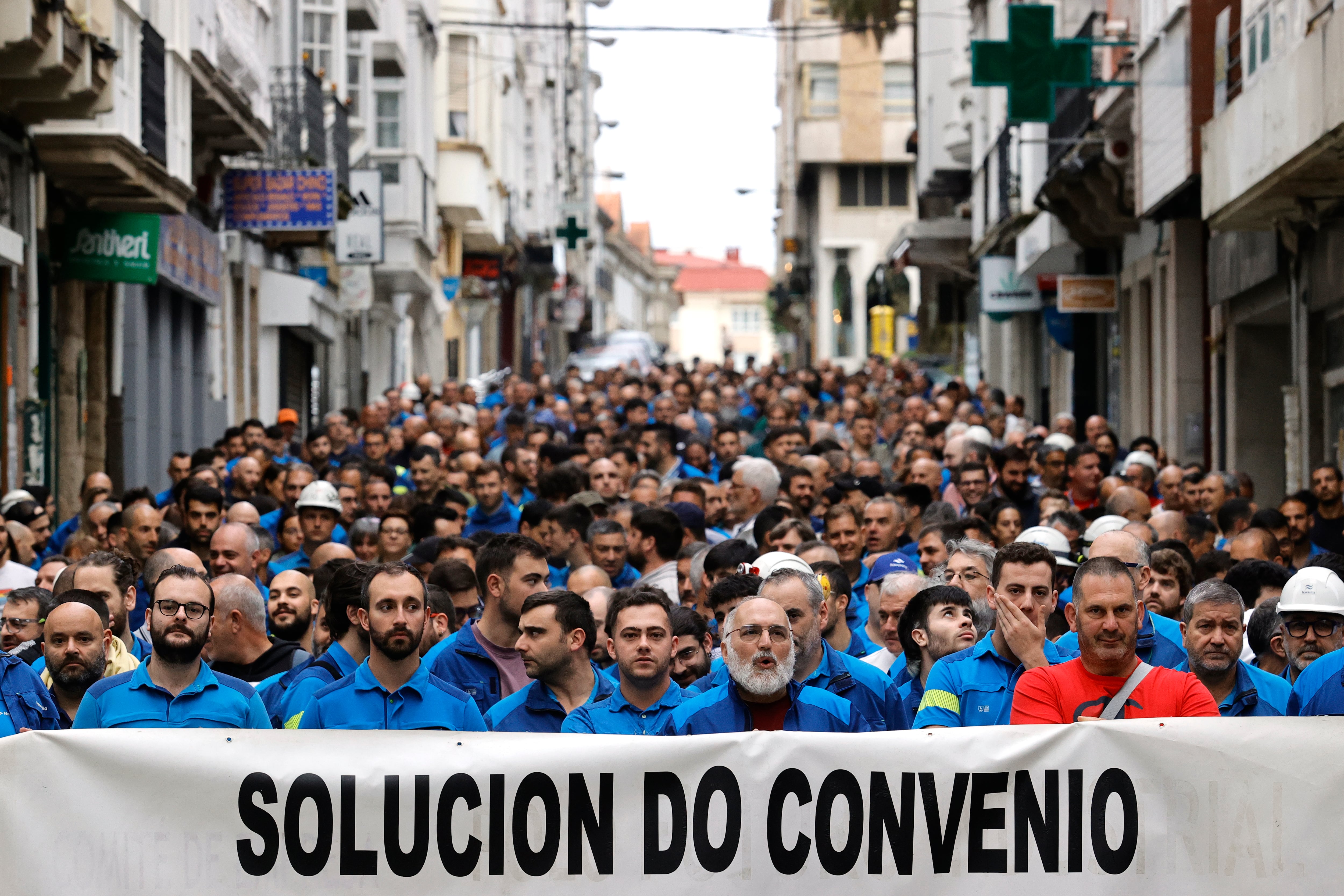 Manifestación de trabajadores de Navantia por las calles de Ferrol el pasado mes de julio (foto: Kiko Delgado)