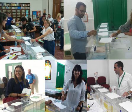 Los principales candidatos a Arrecife ejercen su derecho al voto.