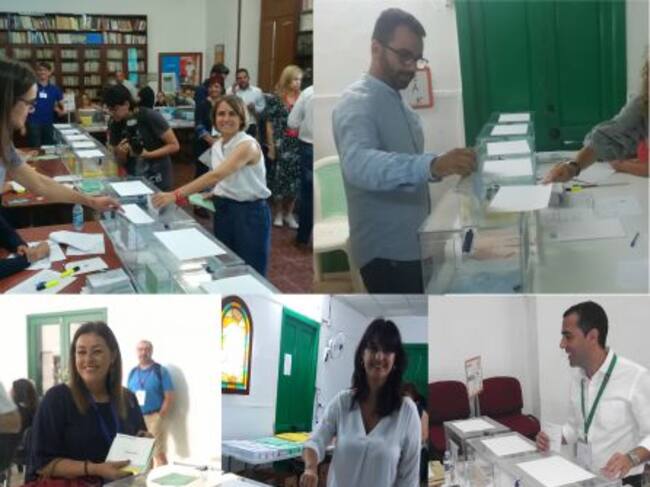 Los principales candidatos a Arrecife ejercen su derecho al voto.
