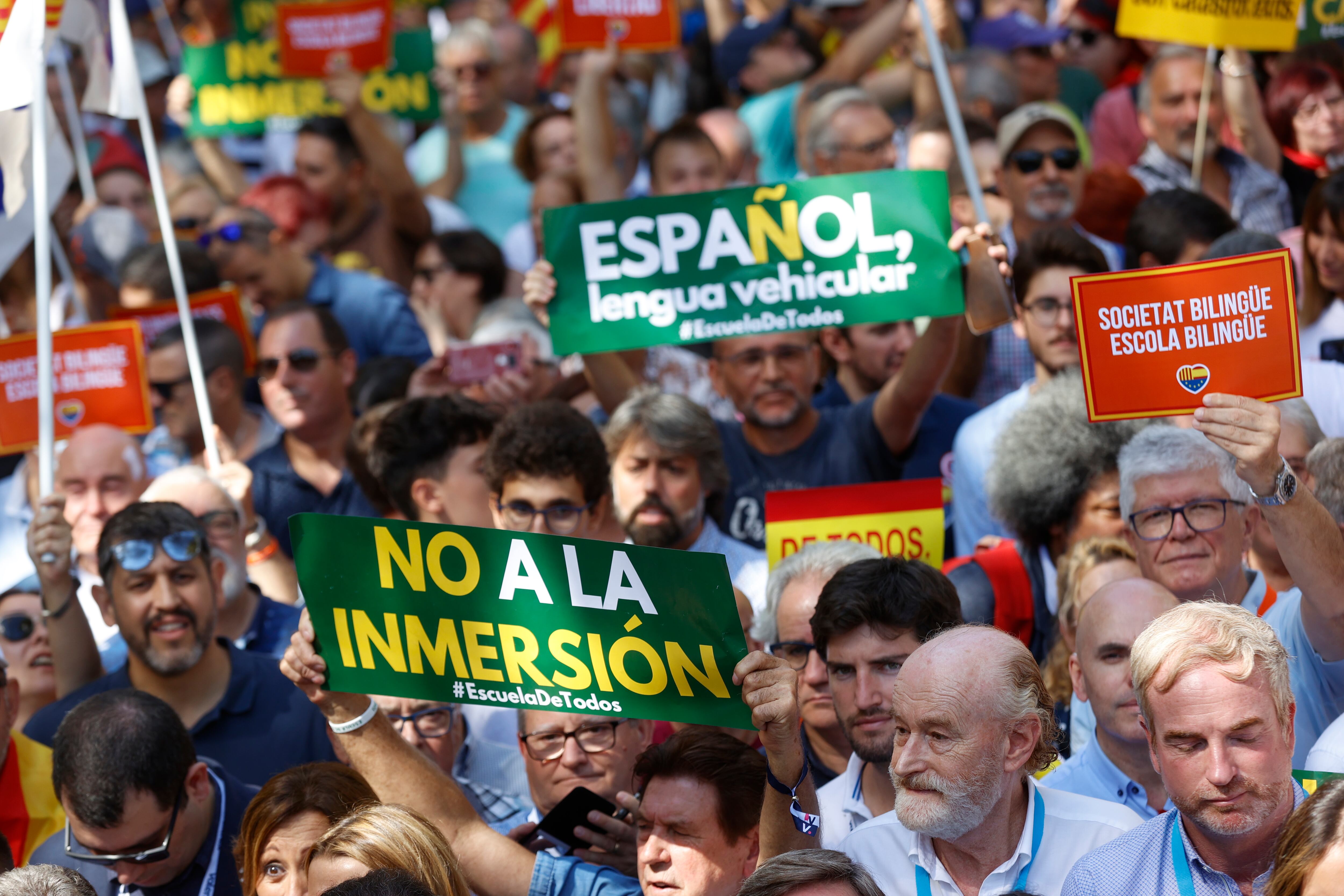 Manifestació a Barcelona per reclamar que el castellà també sigui llengua vehicular a Catalunya