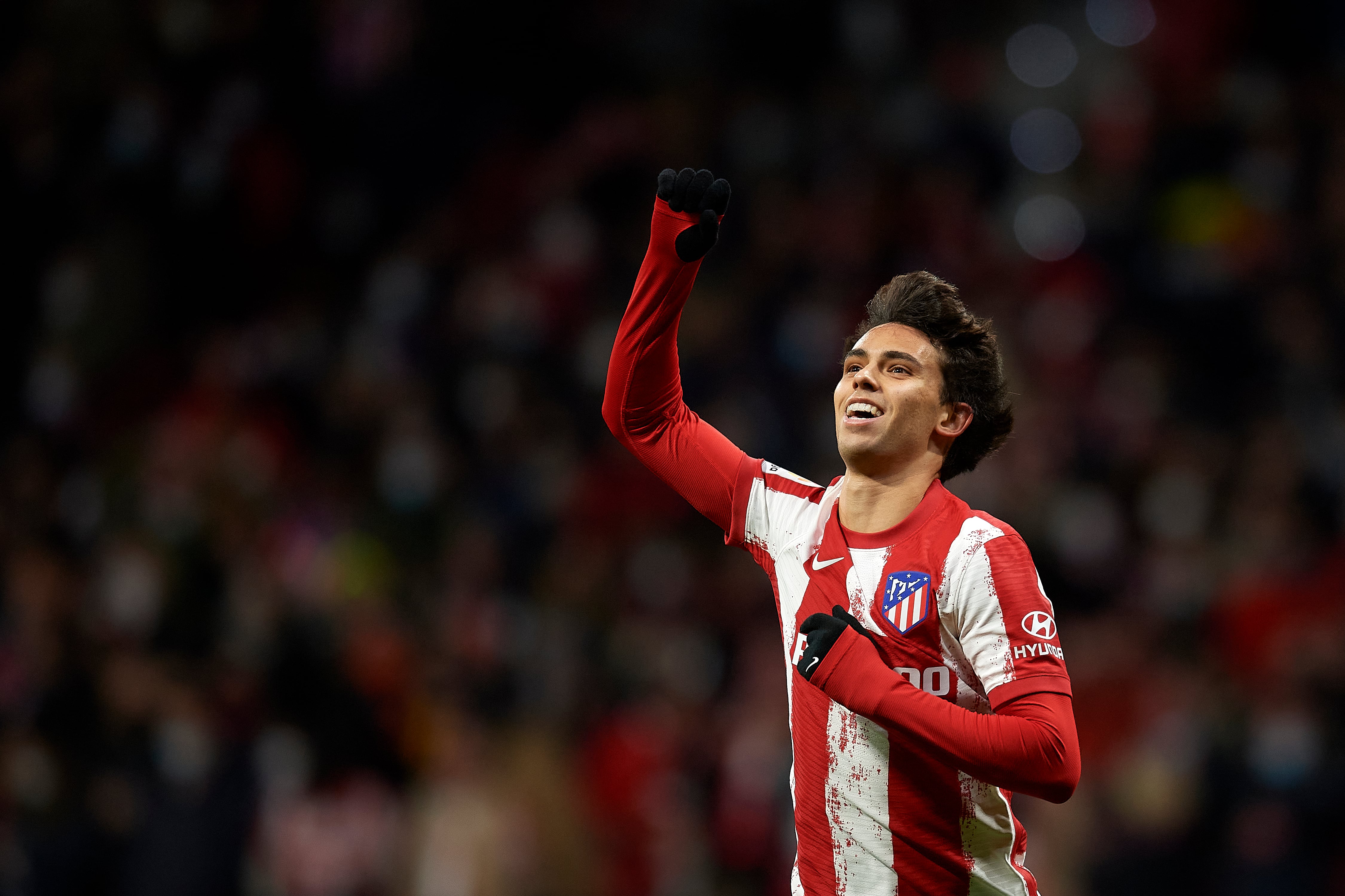 Joao Félix celebra un gol con el Atlético esta temporada.