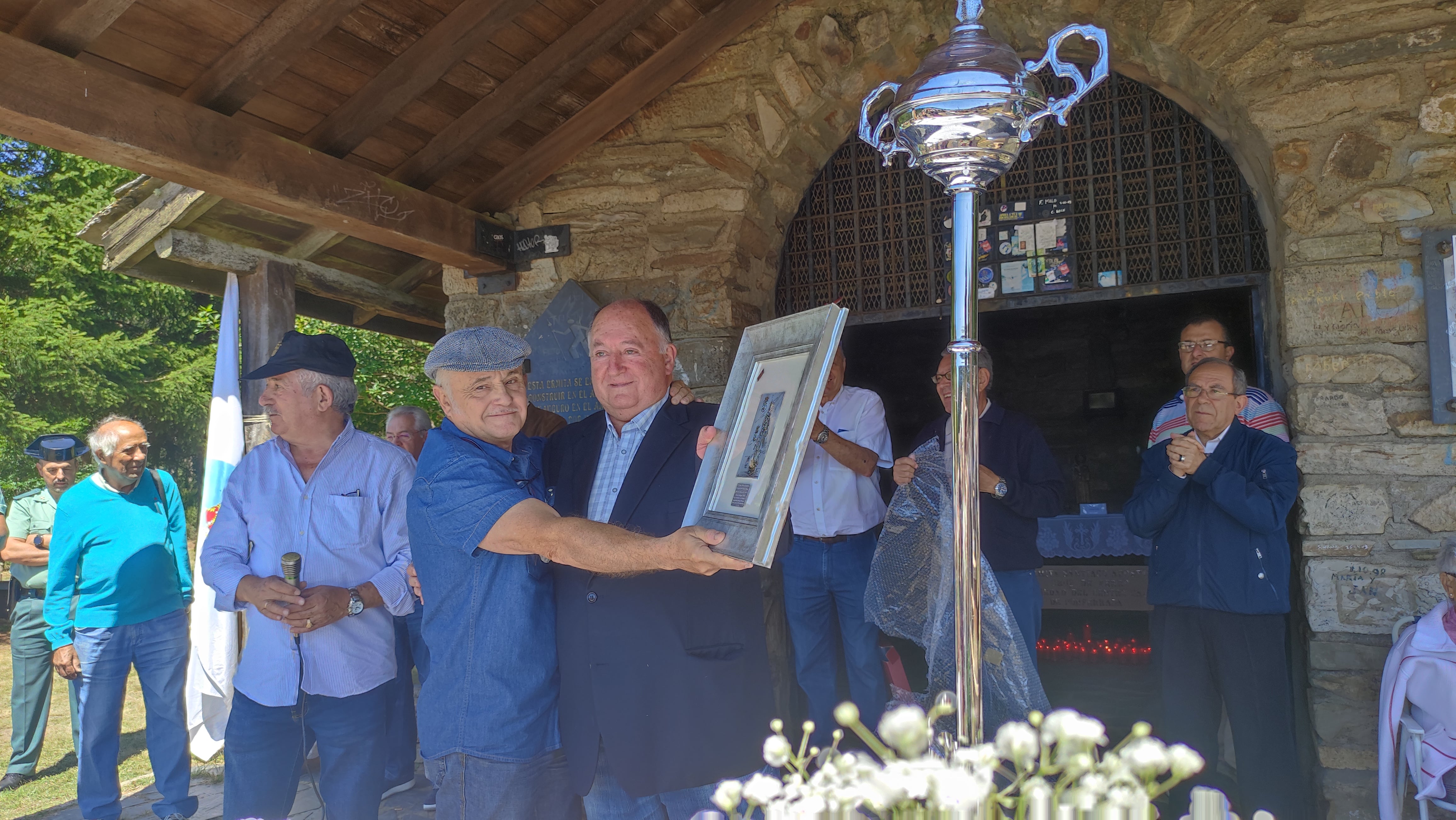 Ramiro Manzano en la romería de la Cruz de Ferro