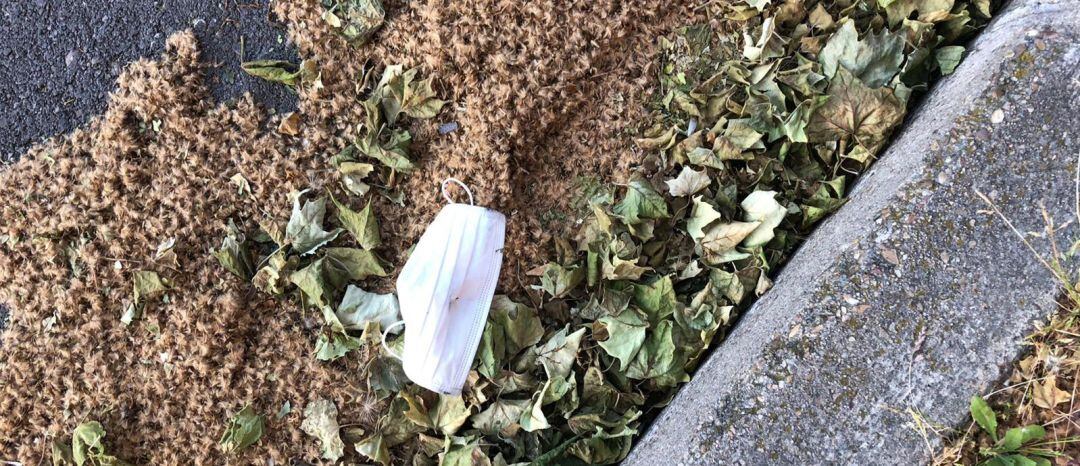 Una mascarilla abandonada.