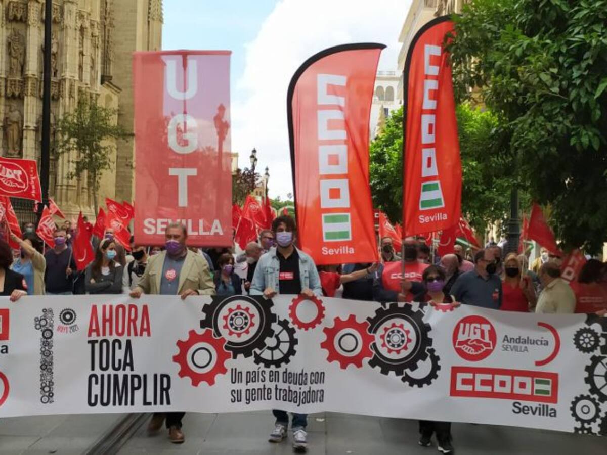 Marcha reivindicativa en Sevilla por el Primero de Mayo