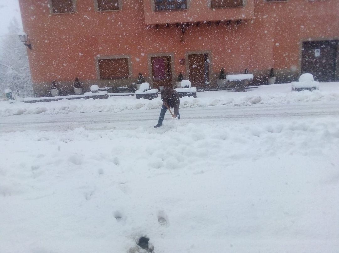 Nevada en San Salvador de Cantamuda (Palencia) este viernes