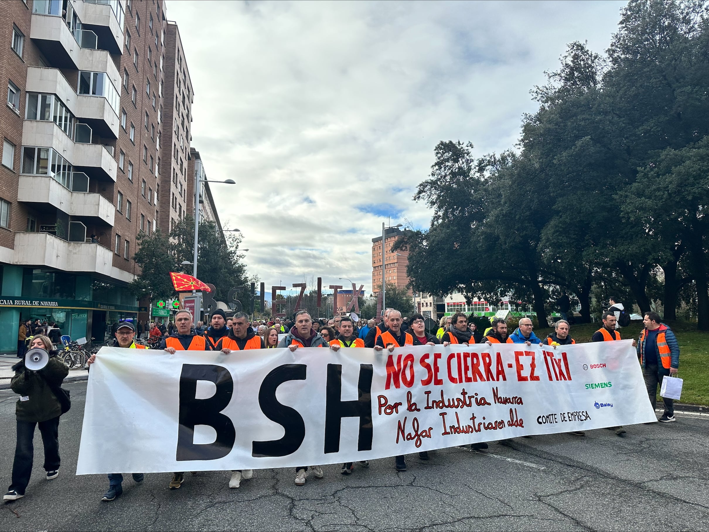 Manifestación de la empresa BSH Esquíroz en Pamplona