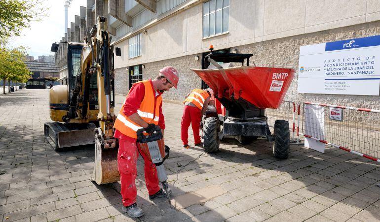 Obras en la estación de bombeo de El Sardinero.